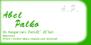 abel palko business card